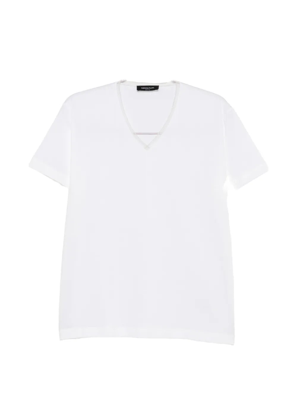 tulle-trim V-neck T-shirt