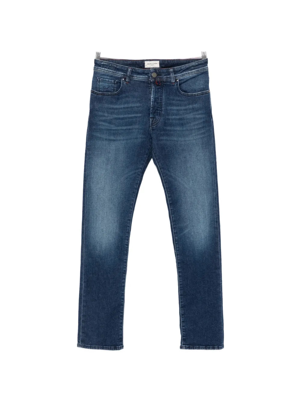 logo-patch whiskered jeans