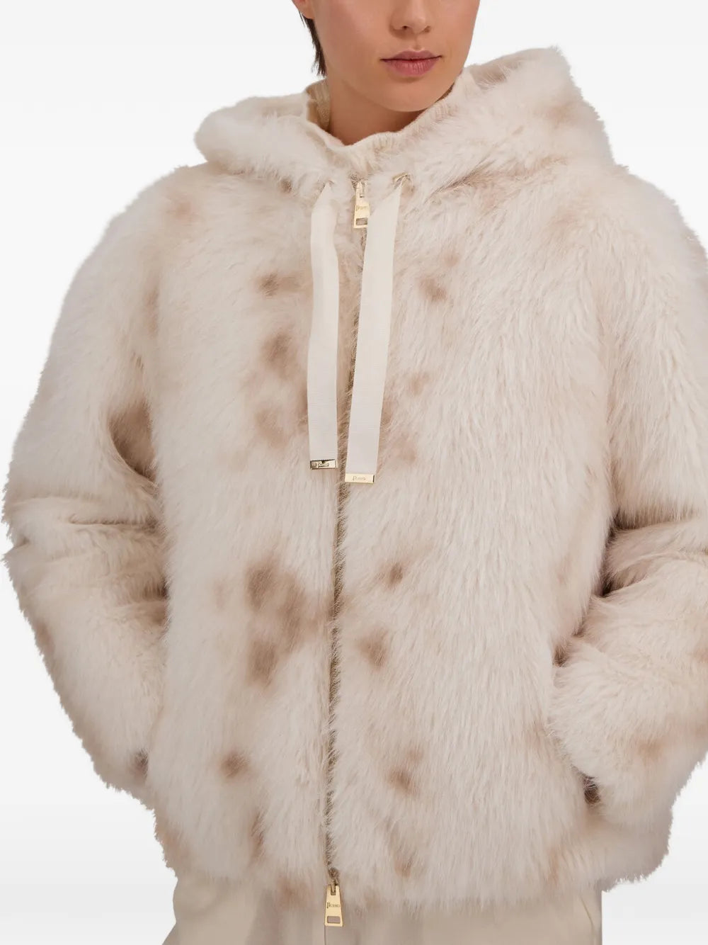 lynx-effect faux-fur jacket