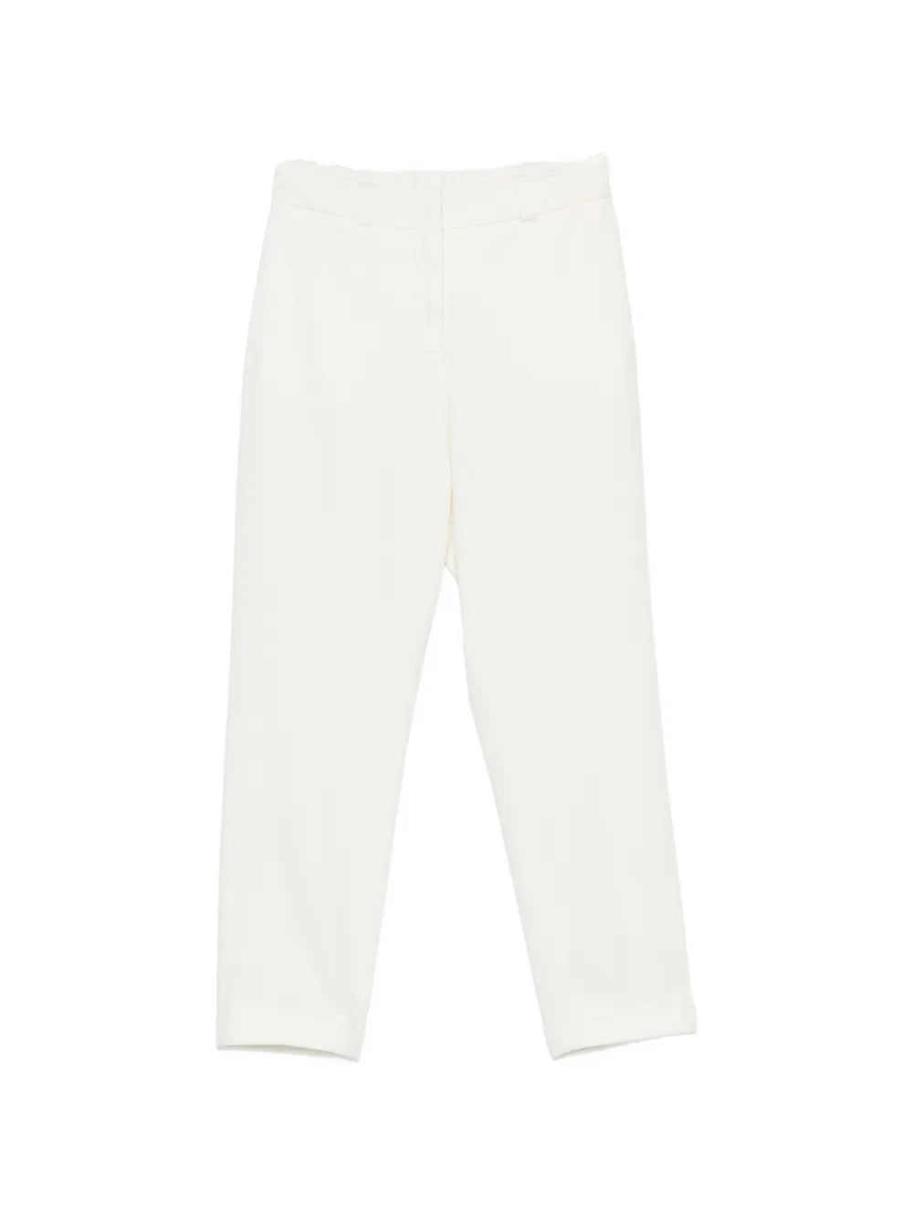 elasticated-waistband straight trousers