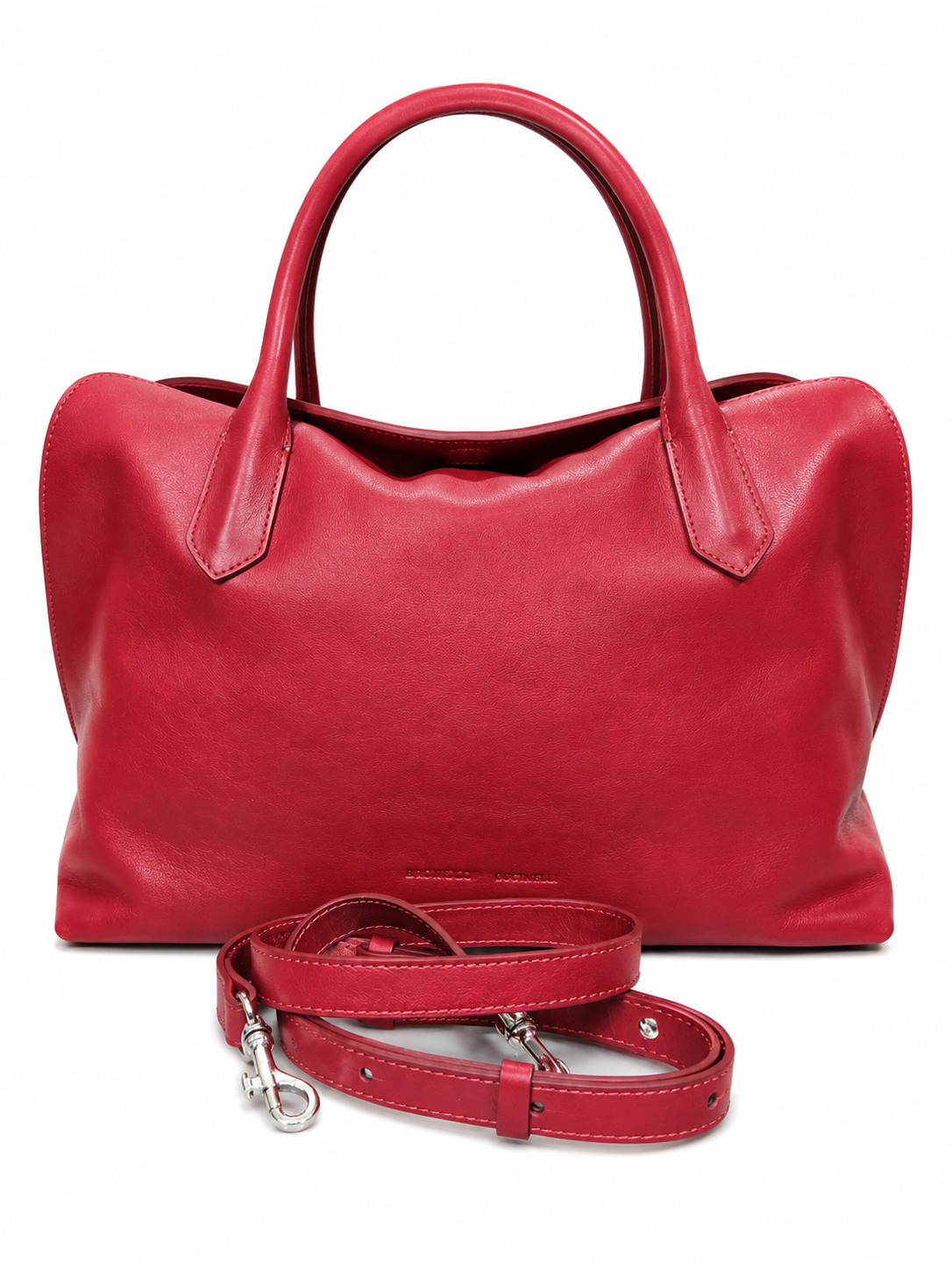 logo-debossed leather tote bag