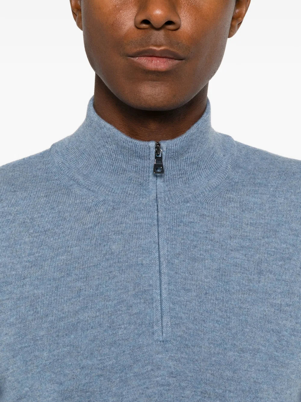 quarter-zip knitted sweater