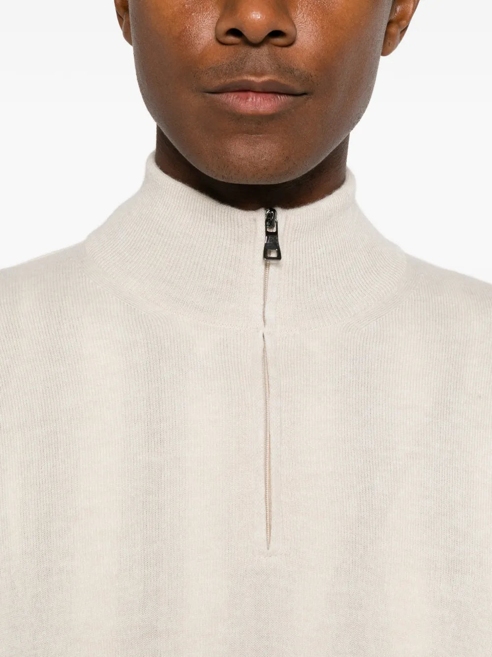 quarter-zip knitted sweater
