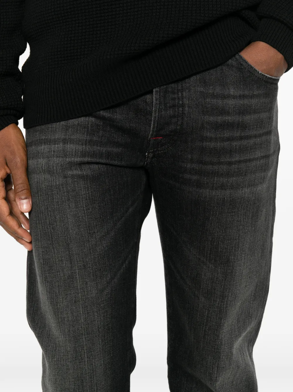 faded straight-leg jeans