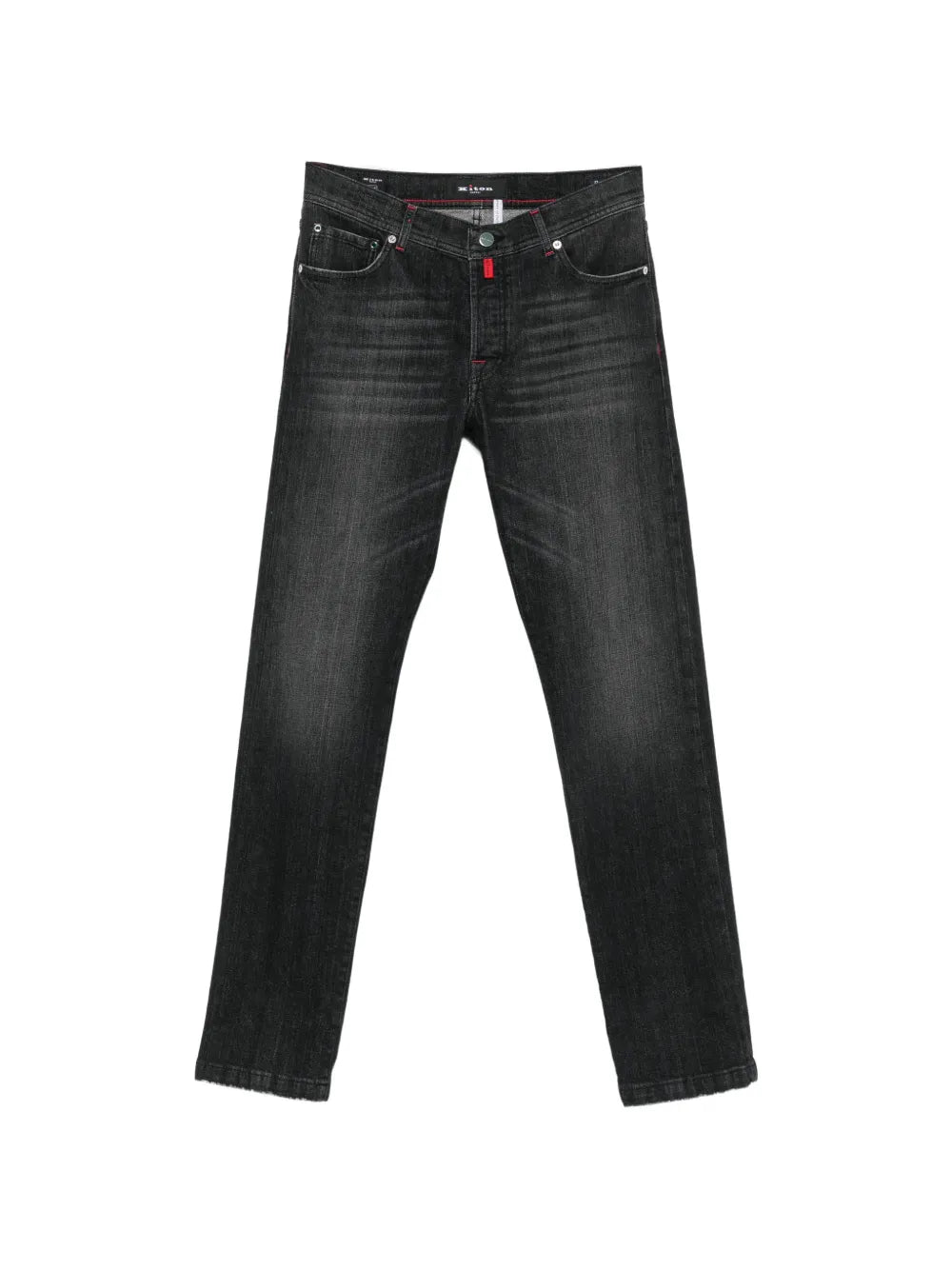 faded straight-leg jeans