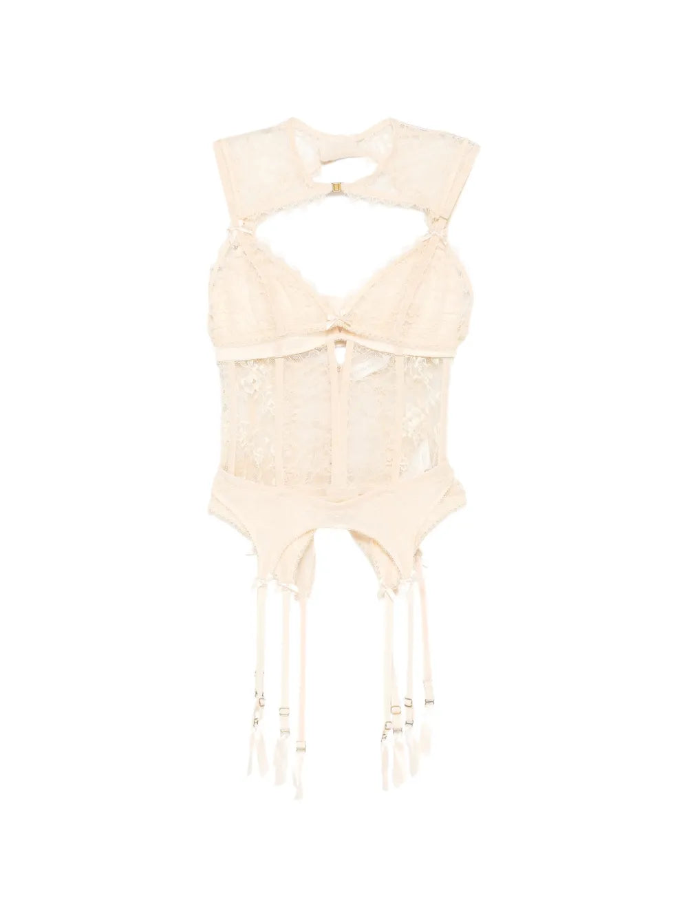 lace-trim corset top