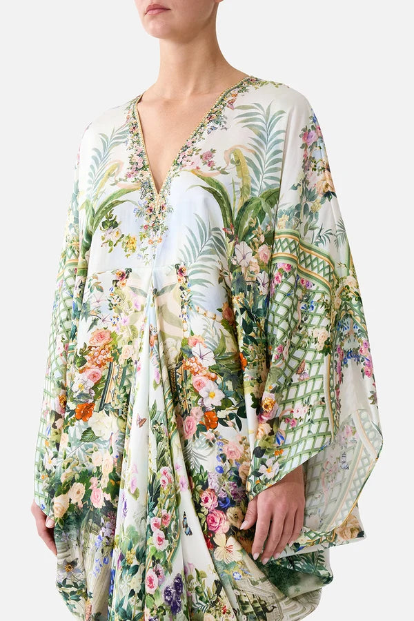 floral-print crystal-embellished dress