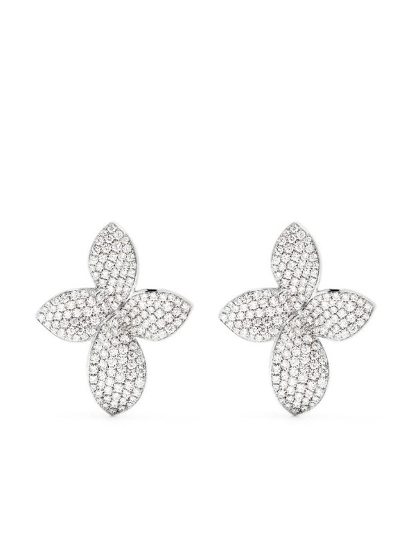 Pendientes de diamantes en oro blanco de 18 kt 
