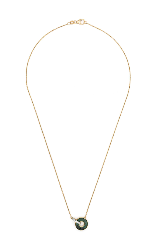 18kt yellow gold Promesse malachite necklace