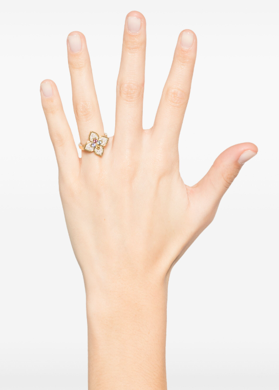 18K yellow gold Princess Flower multi-stone ring