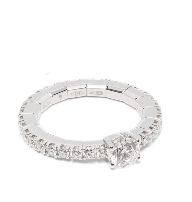 18kt white gold white  diamonds solitaire ring