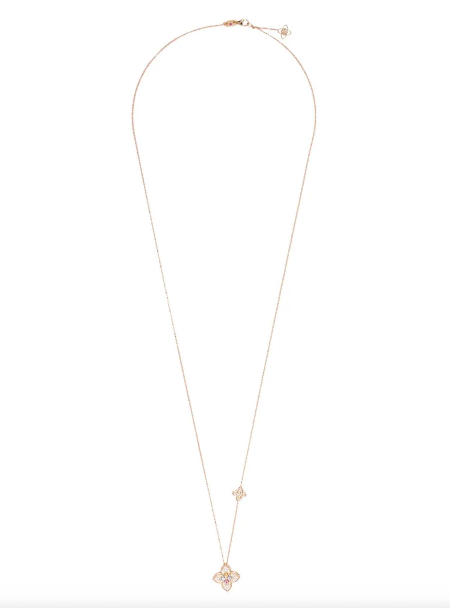 18K rose gold Princess Flower multi-stone necklace