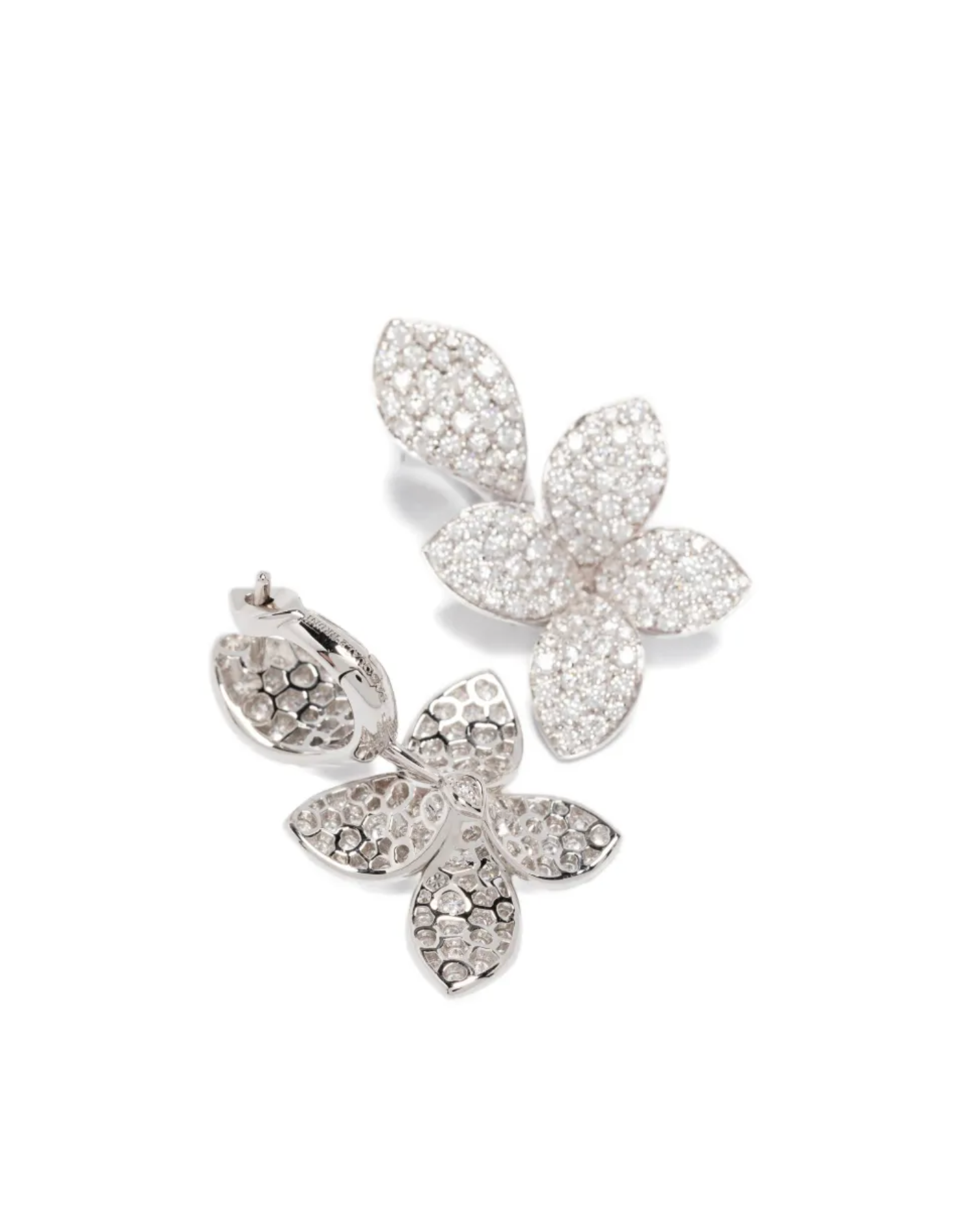 Pendientes de diamantes Giardini Segreti en oro blanco de 18 quilates 