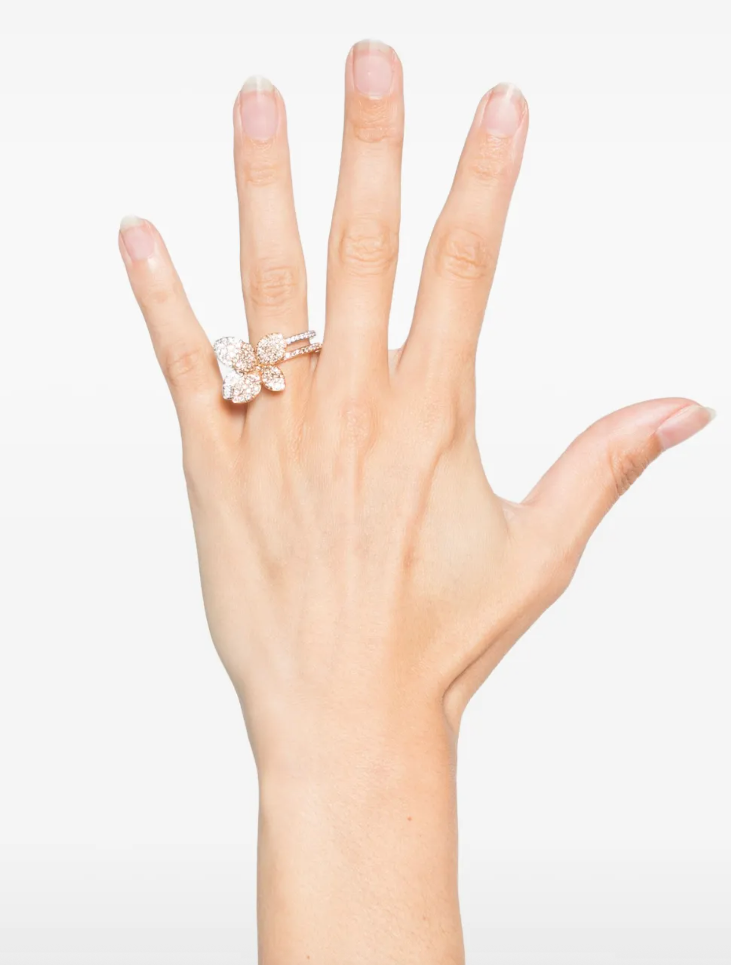 18K rose and white gold Petit Garden Libellule diamond ring