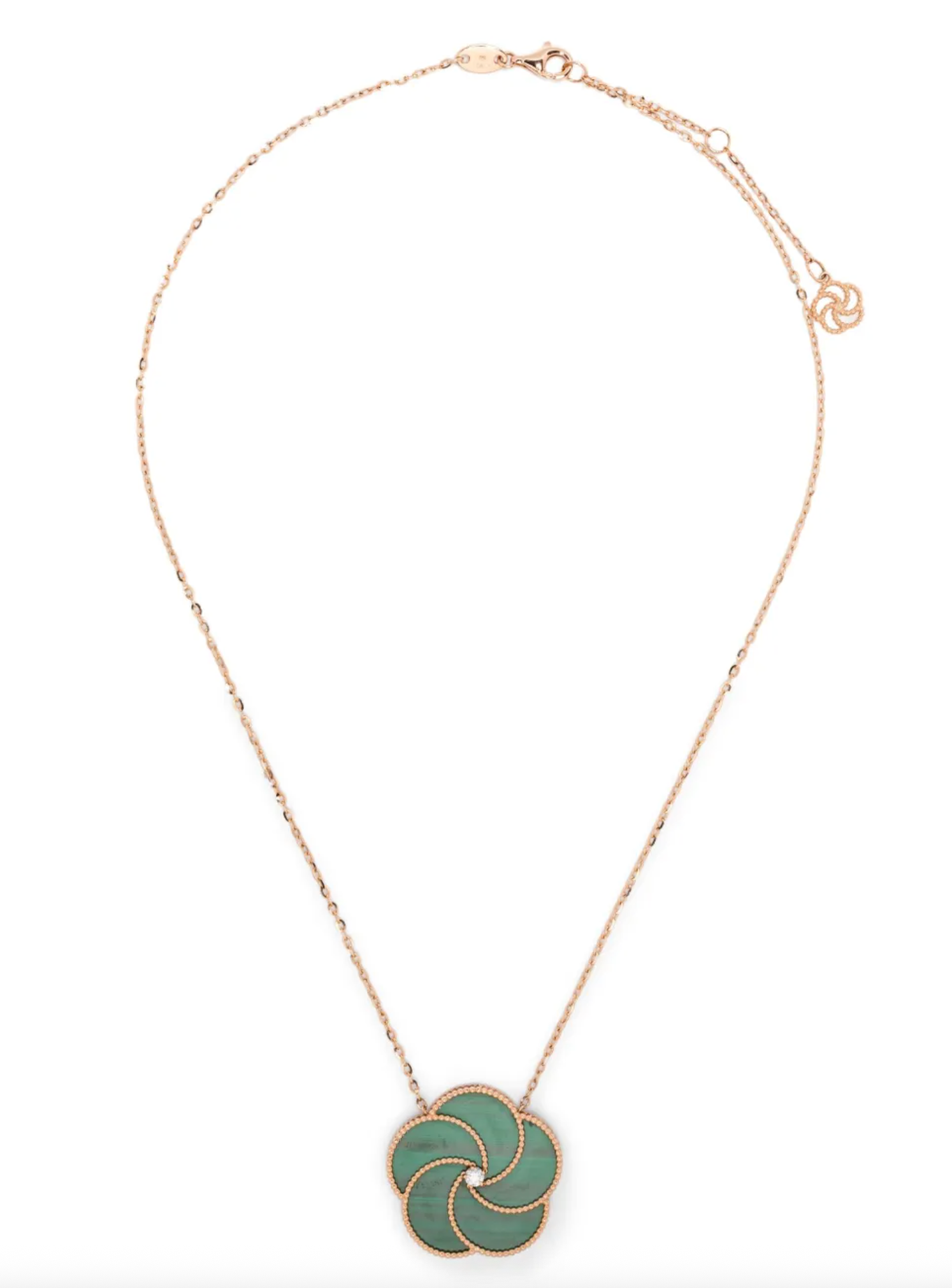18K rose gold flower diamond necklace