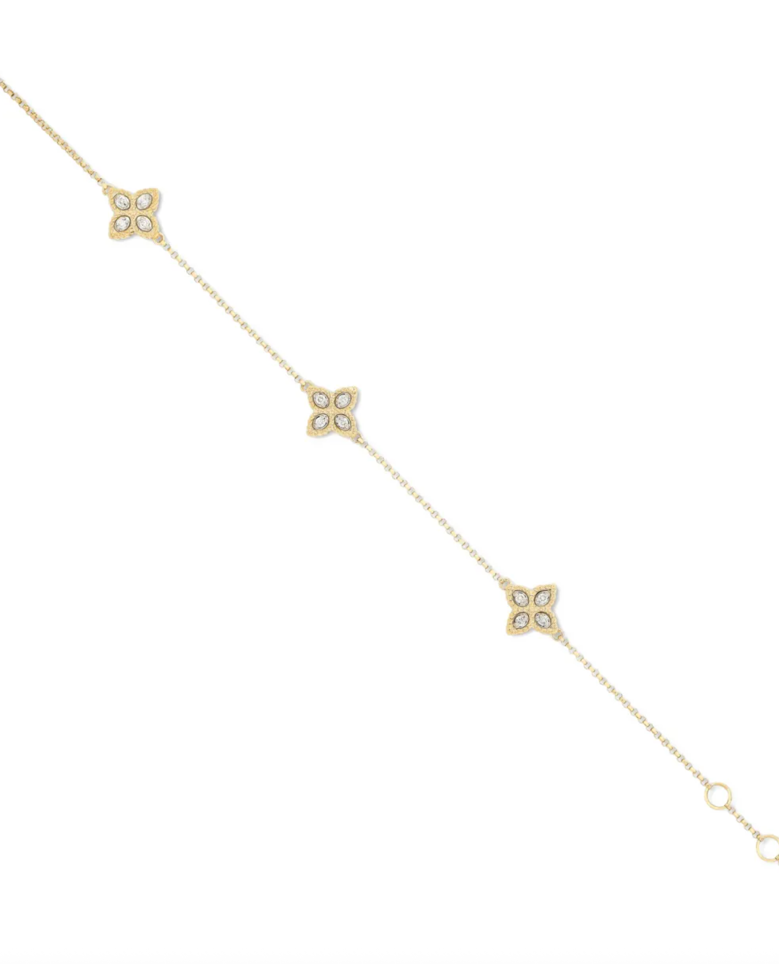 Pulsera de diamantes Princess Flower en oro amarillo de 18 kt 