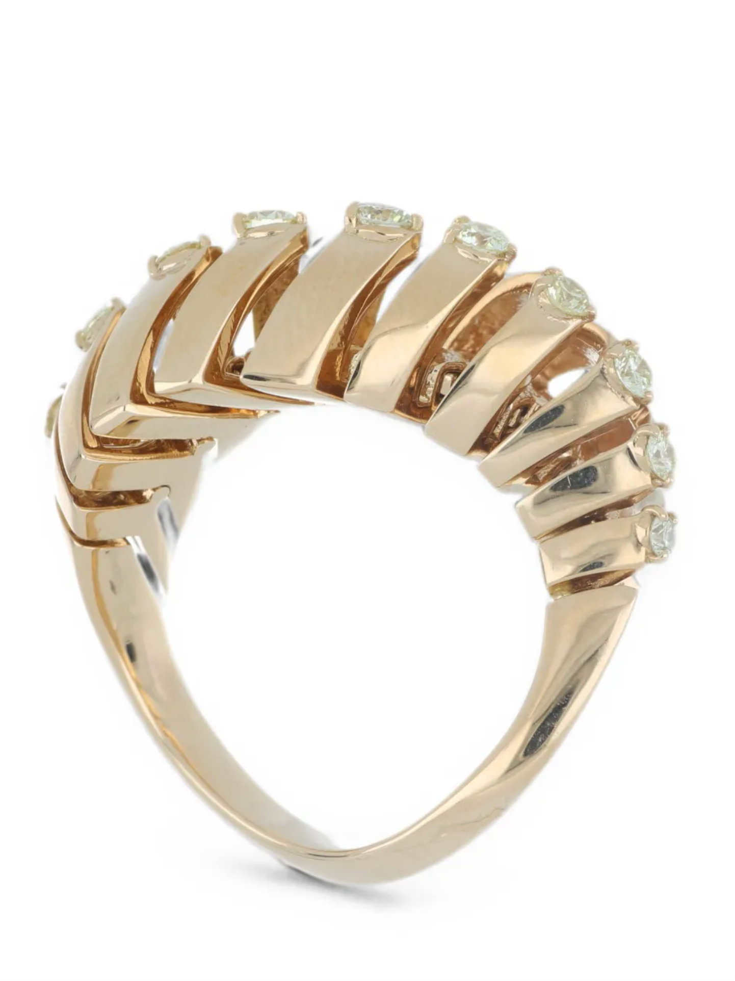 Soffio diamond sculptural ring