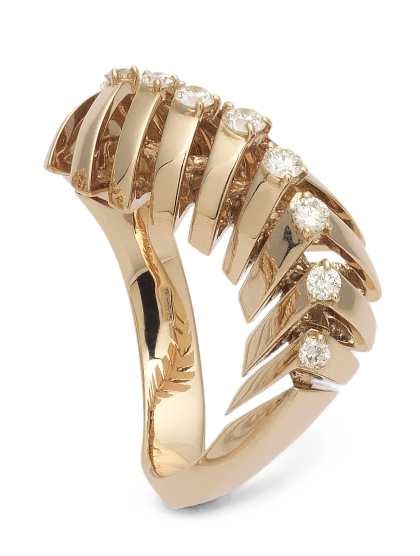 Soffio diamond sculptural ring