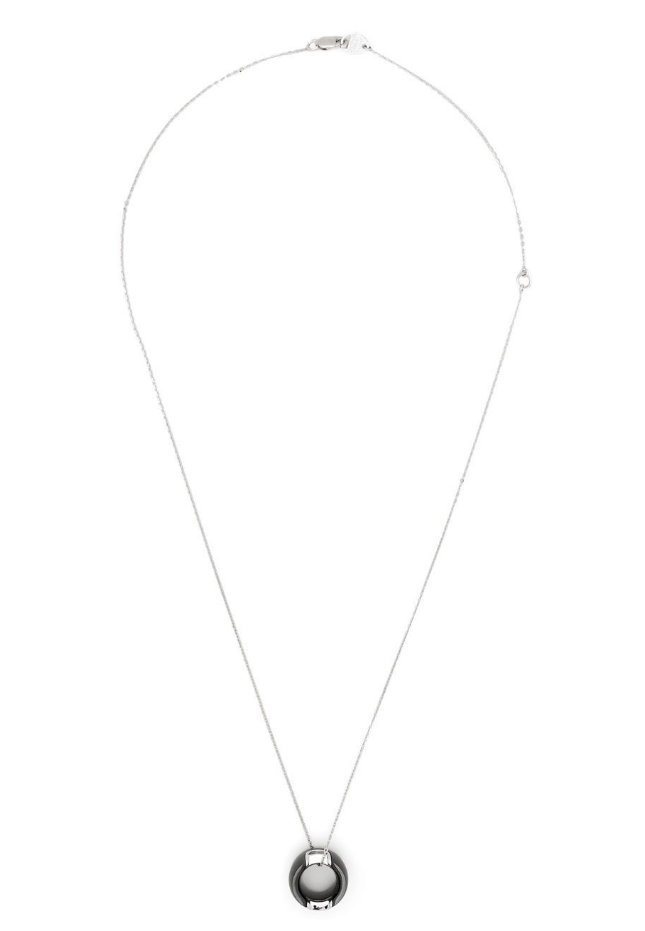 18kt white gold D.Icon diamond pendant necklace