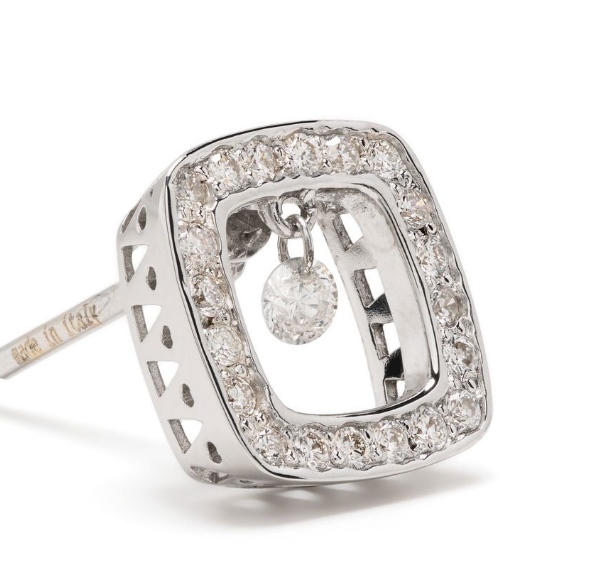 18kt white gold Vega diamond stud earrings