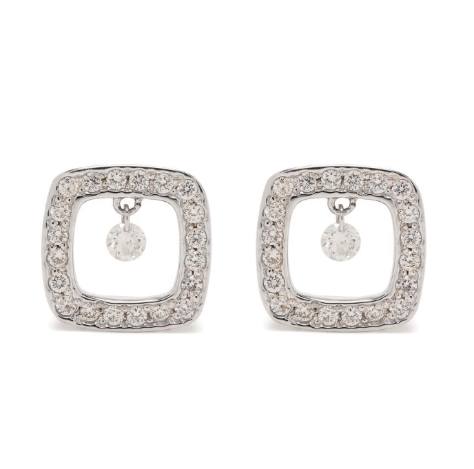 18kt white gold Vega diamond stud earrings