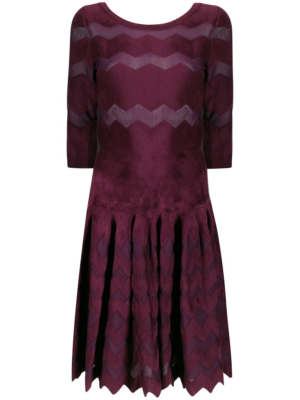 chevron-patterned midi dress