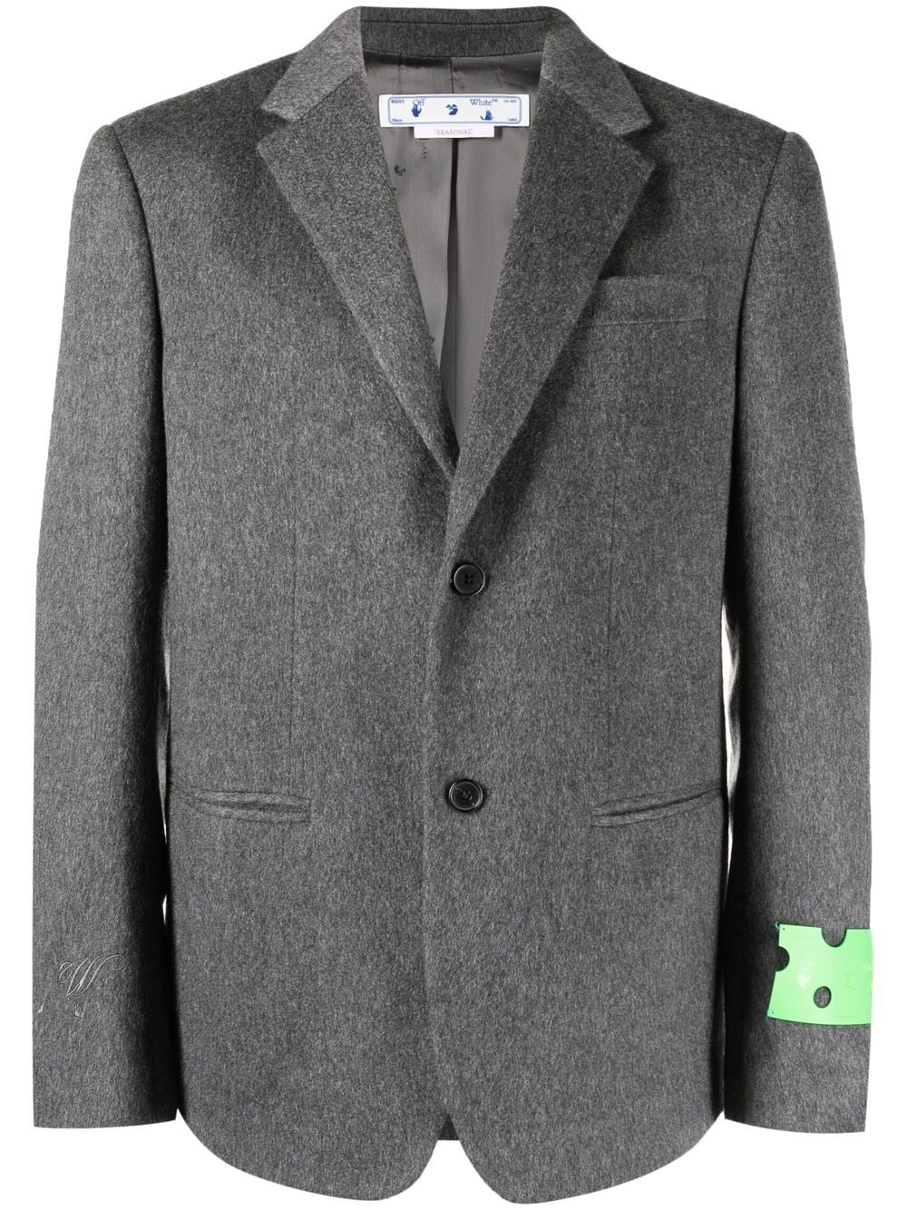 logo patch single-breasted blazer