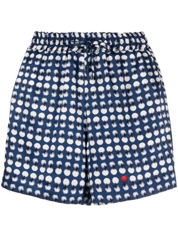 spot-print elastic shorts