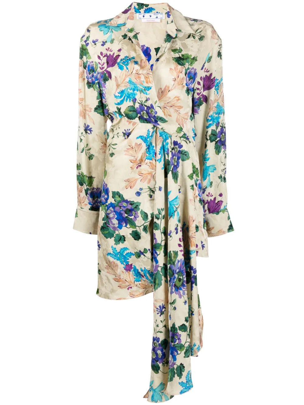 floral-print asymmetric shirtdress