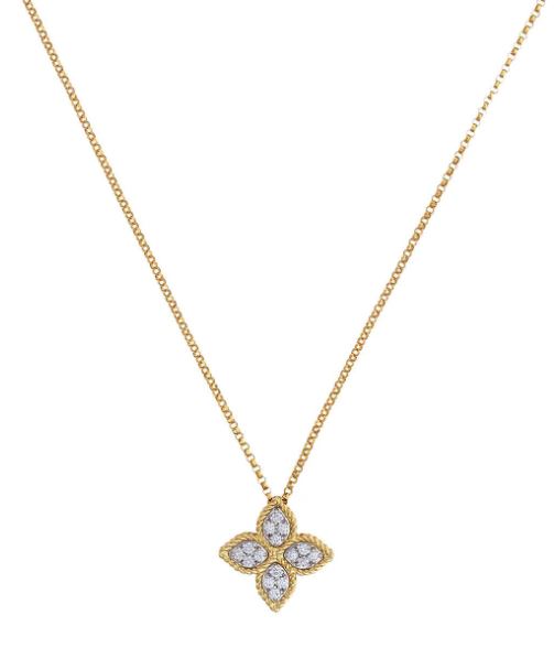 Колье «Принцесса-цветок» из 18-каратного желтого золота с бриллиантами 