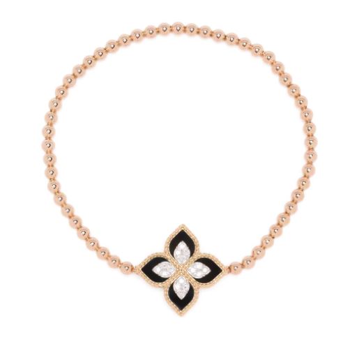 pulsera Princess Flower en oro rosa de 18kt con diamantes 