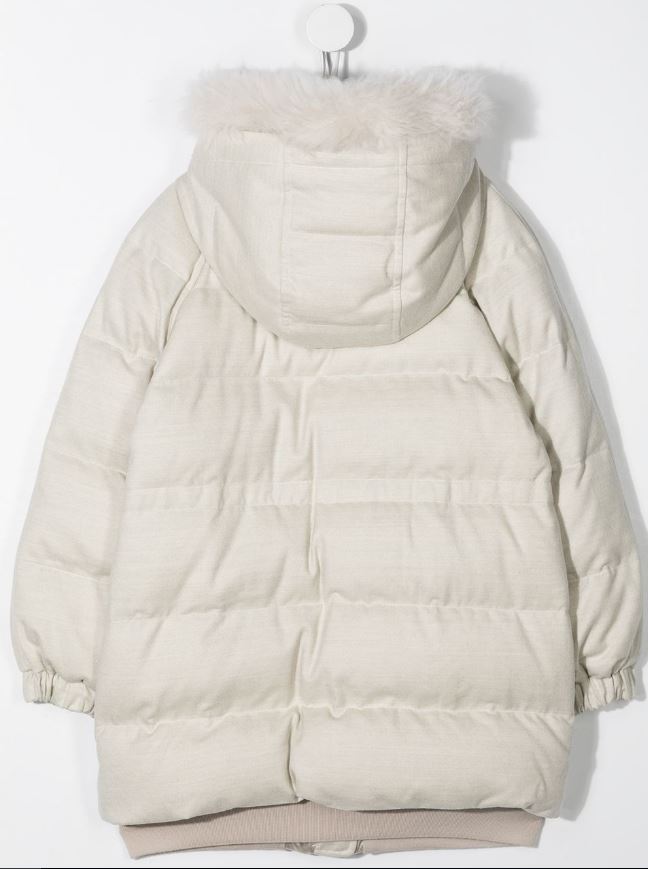 Chaqueta acolchada con ribete de pelo sintético 