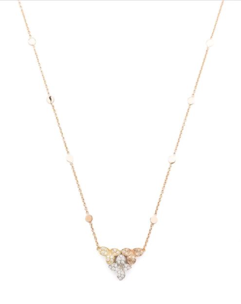 18kt white,yellow,rose gold Ama and diamond necklace