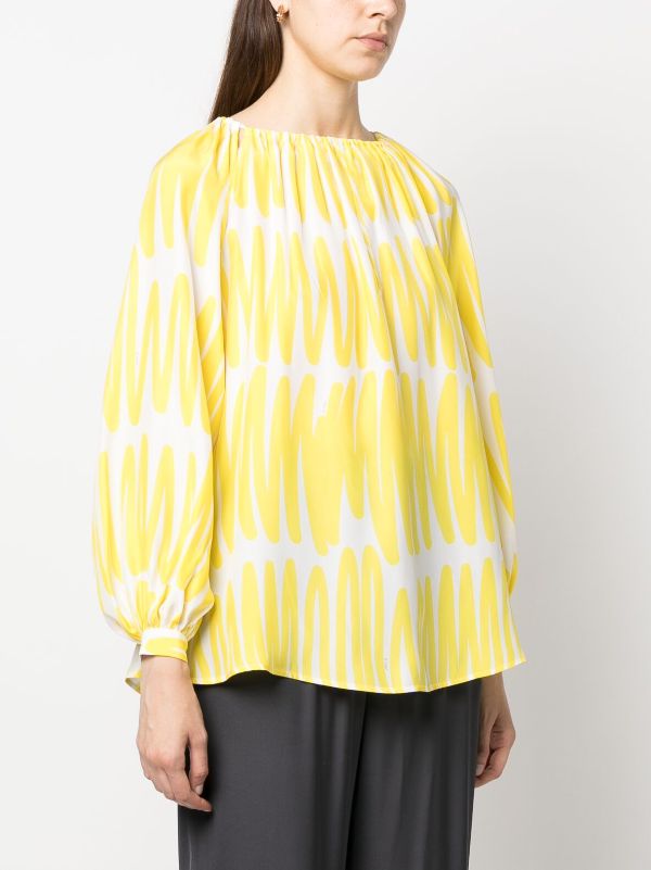 abstract-print silk blouse