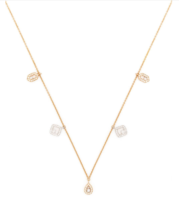 18kt gold Vega diamond charms necklace