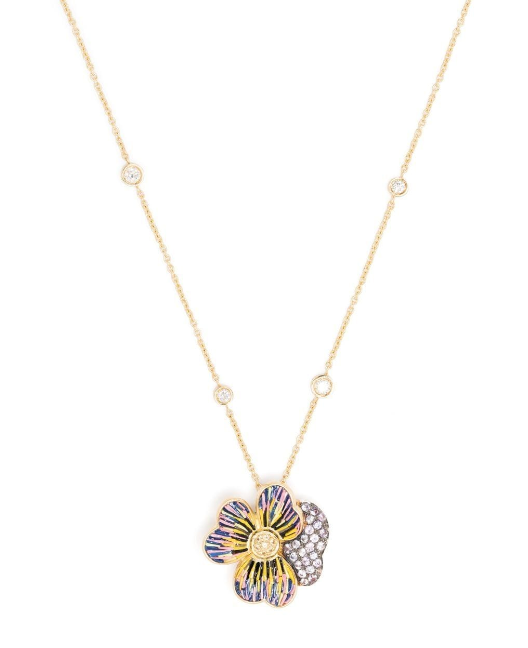 18kt yellow gold  sapphire pendant necklace