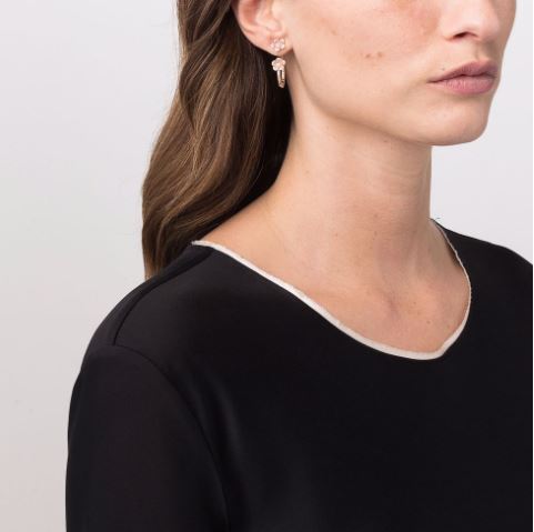 18kt rose gold  Figlia dei Fiori diamond hoop  earrings