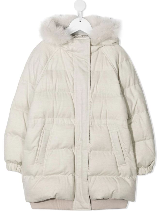 Chaqueta acolchada con ribete de pelo sintético 