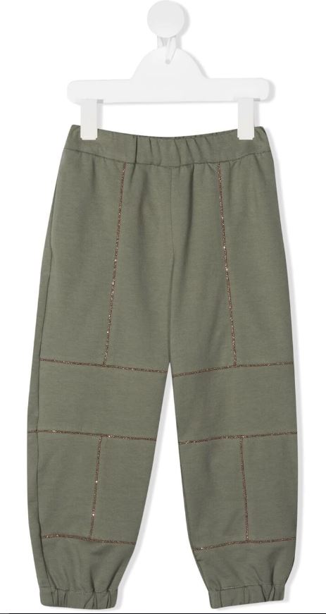 pantalones de chándal con detalles de cuentas 