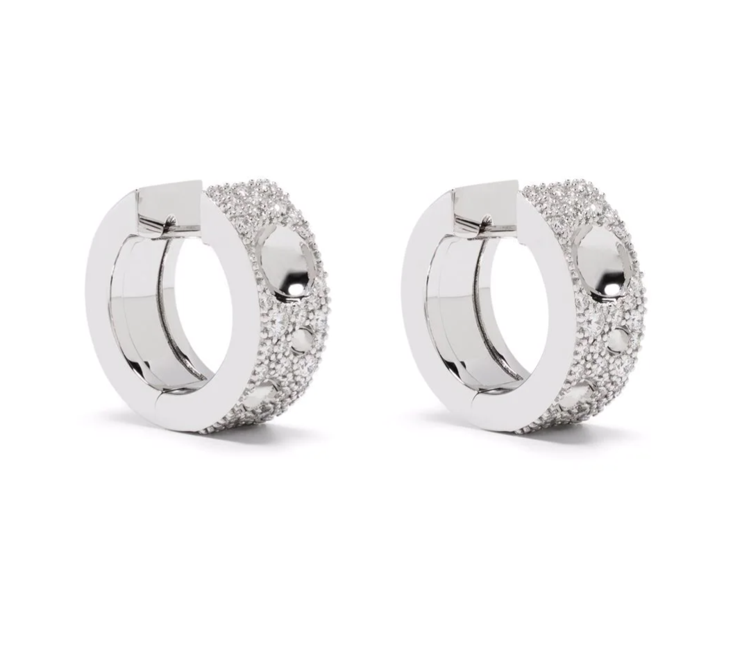 18kt white gold diamond and ruby earrings